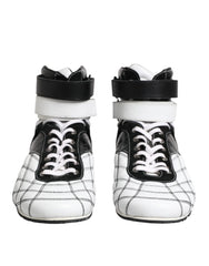 Dolce & Gabbana Black White Leather High Top Sneakers Shoes - EU44/US11