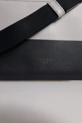 Dolce & Gabbana Black White Leather Logo Embossed Crossbody Bag - Cross Body Bags