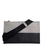 Dolce & Gabbana Black White Leather Logo Embossed Crossbody Bag - Cross Body Bags