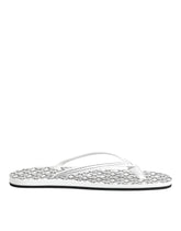 Dolce & Gabbana Black White Logo Beachwear Flats Slipper Shoes - EU44/US11 - Sandals