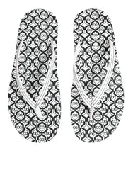 Dolce & Gabbana Black White Logo Beachwear Flats Slipper Shoes - EU44/US11 - Sandals