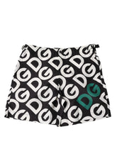 Dolce & Gabbana Black White Logo Beachwear Shorts Swimwear - IT44 | XS - Swim Boxers