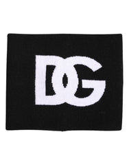Dolce & Gabbana Black White Logo Print Knitted Neck Warmer Scarf - Neck Gaiters