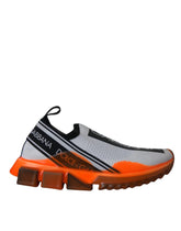 Dolce & Gabbana Black White Orange Slip On Sorrento Sneakers Shoes - Sneakers