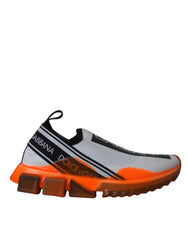 Dolce & Gabbana Black White Orange Slip On Sorrento Sneakers Shoes - Sneakers