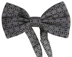 Dolce & Gabbana Black White Pattern Adjustable Neck Papillon Bow Tie - Neckties