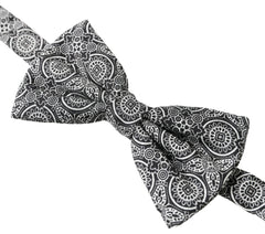 Dolce & Gabbana Black White Pattern Adjustable Neck Papillon Bow Tie - Neckties