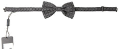Dolce & Gabbana Black White Pattern Adjustable Neck Papillon Bow Tie - Neckties