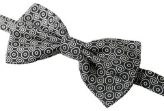 Dolce & Gabbana Black White Pattern Adjustable Neck Papillon Bow Tie - Neckties