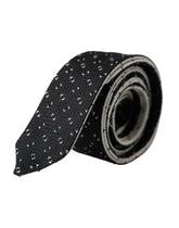 Dolce & Gabbana Black White Patterned Adjustable Tie - Neckties