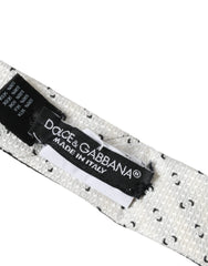 Dolce & Gabbana Black White Patterned Adjustable Tie - Neckties