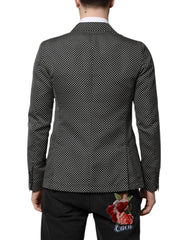 Dolce & Gabbana Black White Patterned Men Suit Coat Blazer - IT44 | XS - Sport Jackets