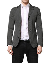 Dolce & Gabbana Black White Patterned Men Suit Coat Blazer - IT44 | XS - Sport Jackets