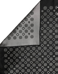 Dolce & Gabbana Black White Patterned Pocket Square Scarf