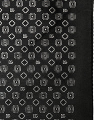 Dolce & Gabbana Black White Patterned Pocket Square Scarf