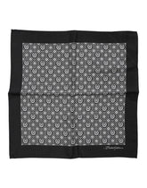 Dolce & Gabbana Black White Patterned Square Foulard Scarf - Scarves & Shawls