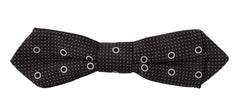 Dolce & Gabbana Black White Polka Dot 100% Silk Neck Papillon Tie - Neckties