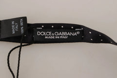 Dolce & Gabbana Black White Polka Dot 100% Silk Neck Papillon Tie - Neckties