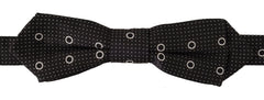 Dolce & Gabbana Black White Polka Dot 100% Silk Neck Papillon Tie - Neckties