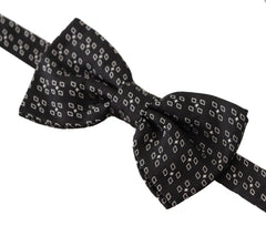 Dolce & Gabbana Black White Polka Dot 100% Silk Neck Papillon Tie - Neckties