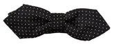 Dolce & Gabbana Black White Polka Dot Adjustable Neck Papillon Bow Tie - Neckties