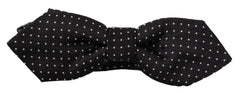 Dolce & Gabbana Black White Polka Dot Adjustable Neck Papillon Bow Tie - Neckties