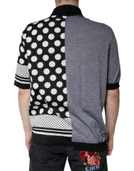 Dolce & Gabbana Black White Polka Dot Collared Polo T-shirt - IT52 | XL - Polos