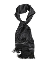 Dolce & Gabbana Black White Polka Dot Fringes Foulard Scarf - Scarves & Shawls