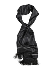 Dolce & Gabbana Black White Polka Dot Fringes Foulard Scarf - Scarves & Shawls