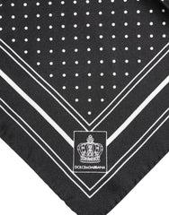 Dolce & Gabbana Black White Polka Dot Men Foulard Scarf - Scarves & Shawls