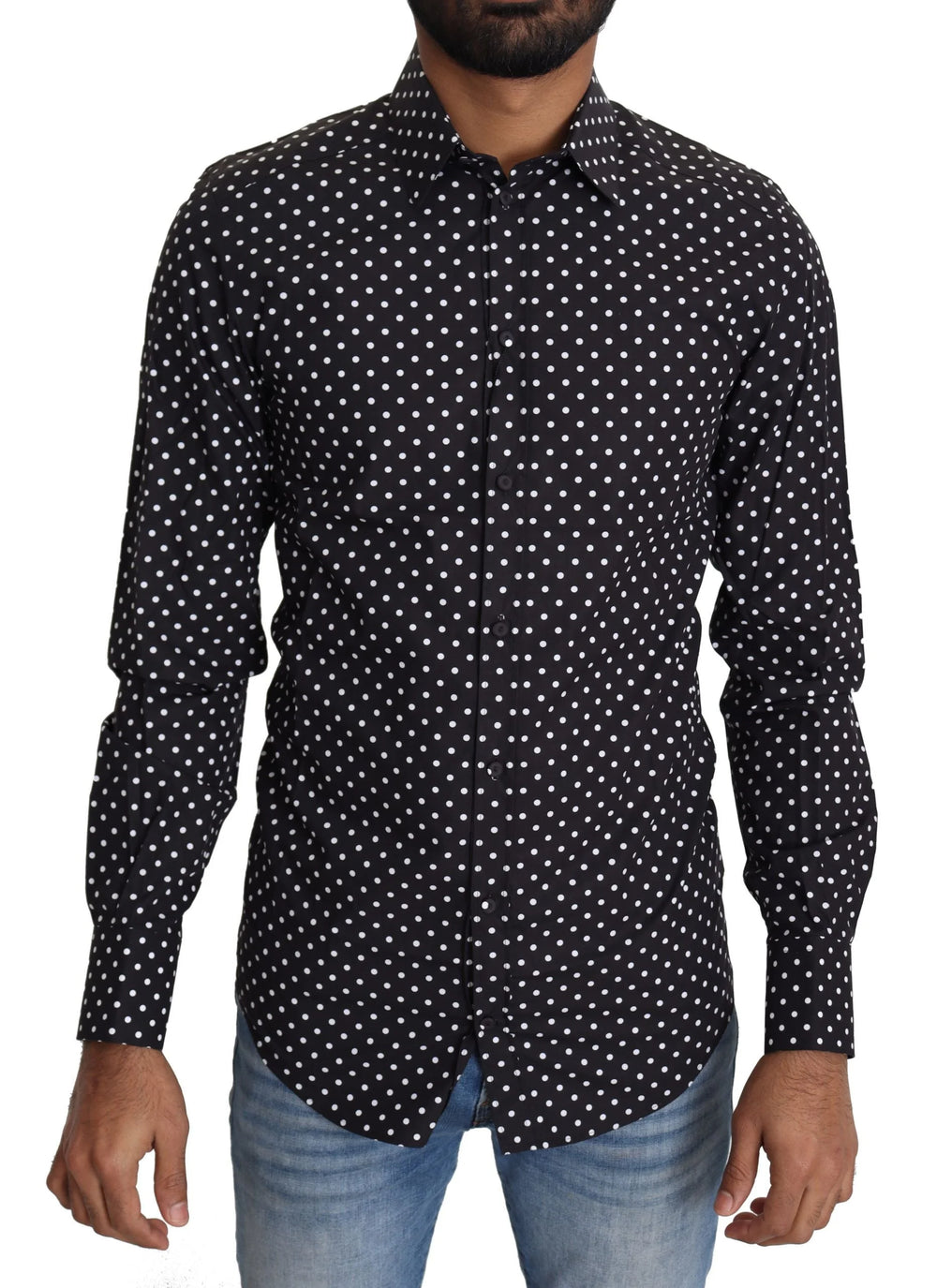 Dolce & Gabbana Black White Polka Dots Casual Shirt - IT37 | XS - Shirts