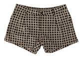 Dolce & Gabbana Black White Polka Dots Cotton Linen Shorts - IT48 | M - Shorts