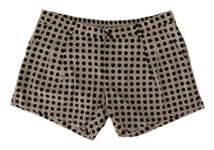 Dolce & Gabbana Black White Polka Dots Cotton Linen Shorts - IT48 | M - Shorts