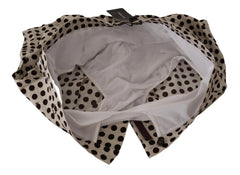 Dolce & Gabbana Black White Polka Dots Cotton Linen Shorts - IT48 | M - Shorts