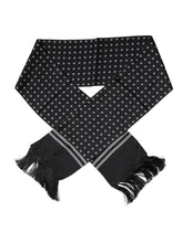 Dolce & Gabbana Black White Polka Dotted Silk Skinny Fringes Scarf - Scarves & Shawls