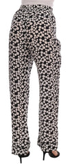 Dolce & Gabbana Black White Polka Dottes Silk Pants - IT40|S - Trousers
