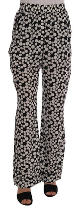 Dolce & Gabbana Black White Polka Dottes Silk Pants - IT40|S - Trousers