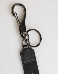 Dolce & Gabbana Black White Polyester DG Logo Silver Men Keychain Keyring - Keychains
