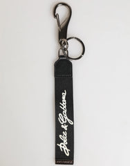 Dolce & Gabbana Black White Polyester DG Logo Silver Men Keychain Keyring - Keychains