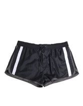 Dolce & Gabbana Black White Polyester Logo Elastic Waistband Swimwear - IT4 | S - Swim Boxers