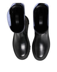 Dolce & Gabbana Black White Polyester Socks High Boots Shoes - EU39/US8.5 - Boots