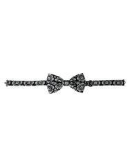 Dolce & Gabbana Black White Printed Adjustable Neck Men Bow Tie - Neckties