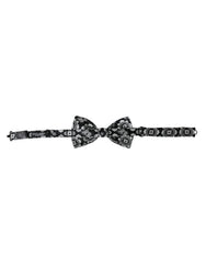 Dolce & Gabbana Black White Printed Adjustable Neck Men Bow Tie - Neckties