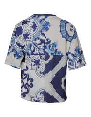 Dolce & Gabbana Black White Printed Cotton Crew Neck T-shirt - IT52 | XL - T-Shirts