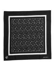 Dolce & Gabbana Black White Printed Square Foulard Scarf - Scarves & Shawls