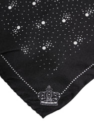 Dolce & Gabbana Black White Printed Square Men Foulard Scarf - Scarves & Shawls