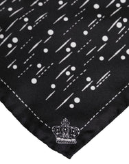 Dolce & Gabbana Black White Printed Square Men Foulard Scarf - Scarves & Shawls