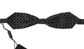Dolce & Gabbana Black White Round 100% Silk Neck Papillon Tie - Neckties