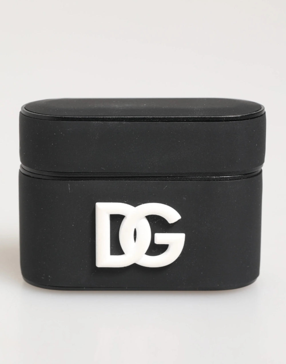 Dolce & Gabbana Black White Rubber Embossed Logo Accessory Airpods Case - Headphone Carrying Cases