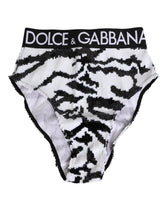 Dolce & Gabbana Black White Sequin High Waist Panty Underwear - IT2 | S - Briefs